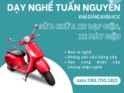 TUYỂN SINH KHÓA HỌC SỬA XE ĐẠP ĐIỆN – XE MÁY ĐIỆN
